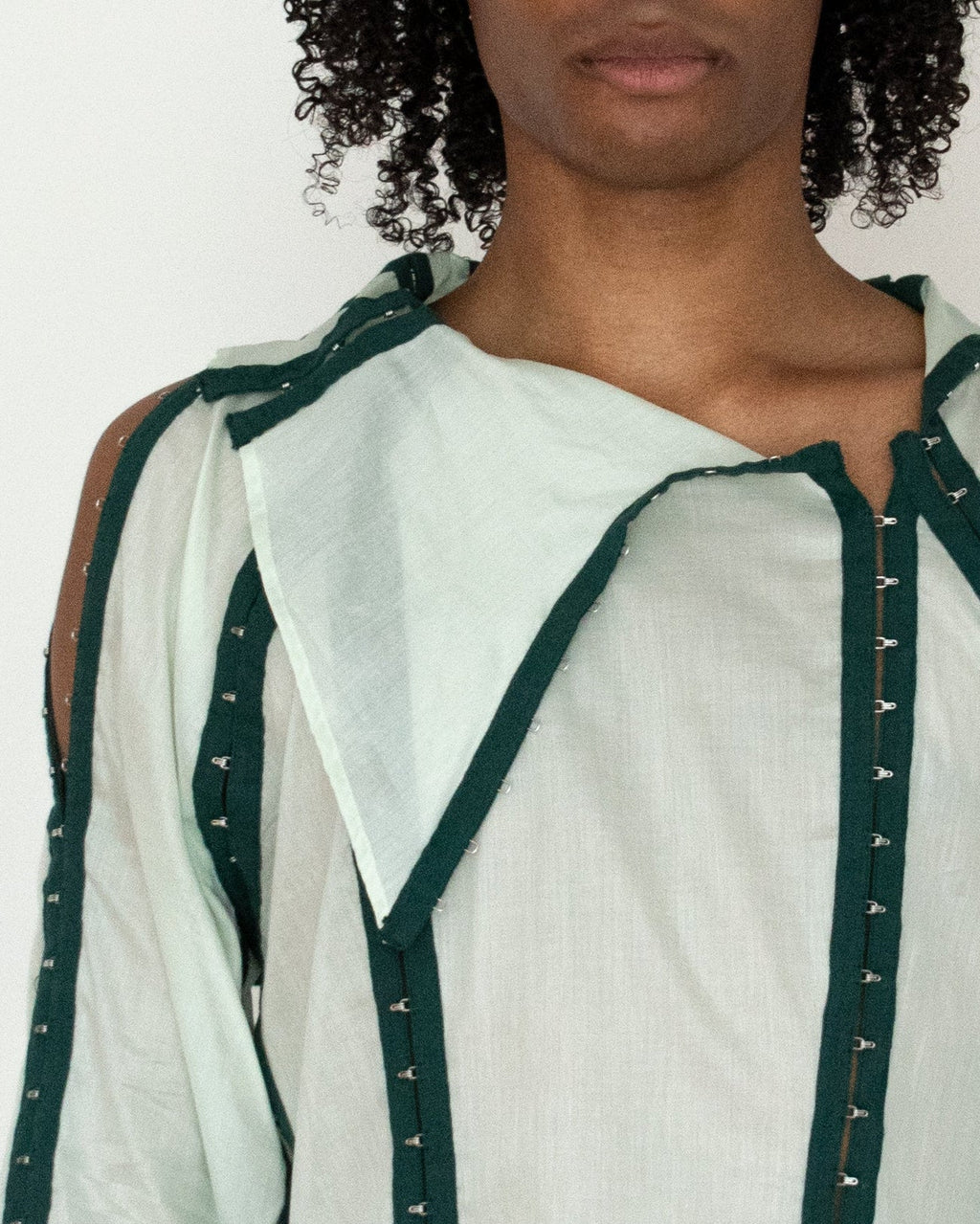 Hook and eye tape shirt