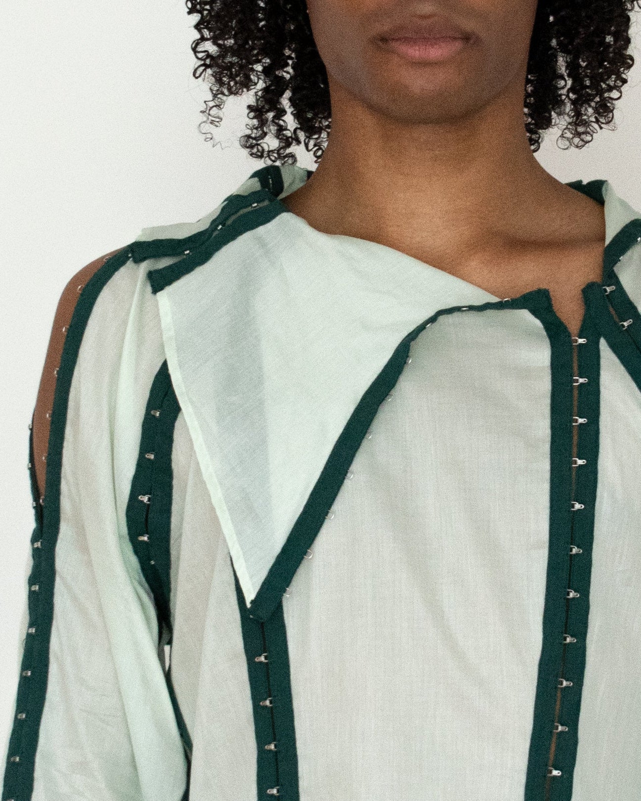 Hook and eye tape shirt